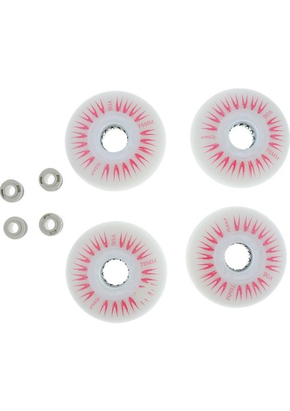 4 LED Işıklı Yanıöıralı Paten Yedek Tekerlekleri 3 Boyut 76MM Kırmızı (Yurt Dışından)