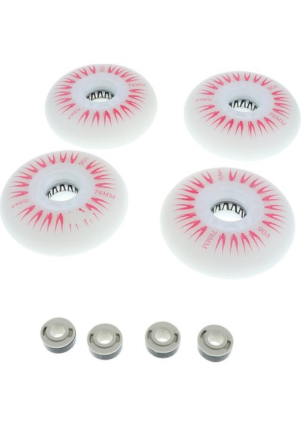 4 LED Işıklı Yanıöıralı Paten Yedek Tekerlekleri 3 Boyut 76MM Kırmızı (Yurt Dışından)
