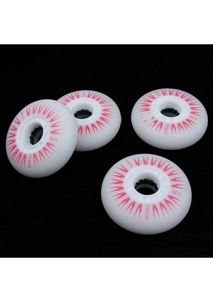 4 LED Işıklı Yanıöıralı Paten Yedek Tekerlekleri 3 Boyut 76MM Kırmızı (Yurt Dışından)