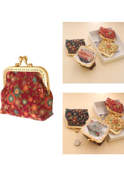 Küçük Çanta Ayçiçeği Desen Vintage Tarzı Cüzdan Çantası Kırmızı (Yurt Dışından) indirimleri