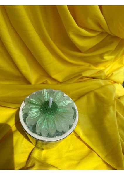 Çizgili Saksıda Papatya Şekilli Dekoratif Kokulu Mum fırsatları