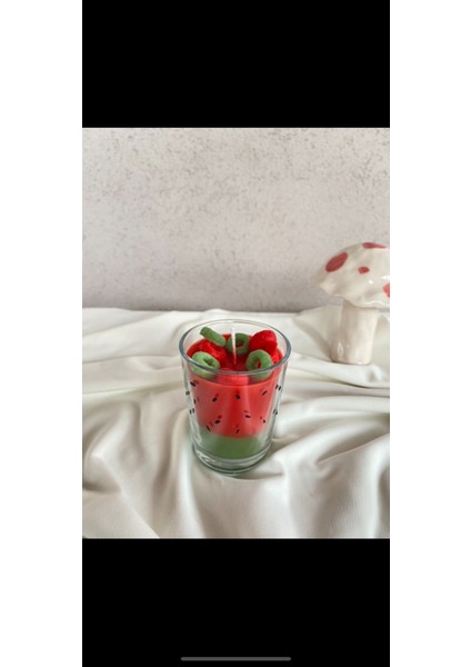 Karpuz Tasarımlı Dekoratif Kokulu Mum