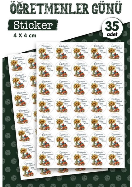Öğretmenler Gününüz Kutlu Olsun Hediye Sticker Etiket 35 Adet T1113