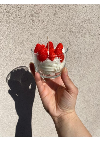 Kremalı Çilek Tasarımlı Babam Böyle Pasta Yapmayı Nerden Öğrendi Konseptli Mum indirimleri