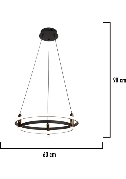 Blom Yuvarlak 112 Watt Siyah Modern Oturma Odası Salon Sarkıt LED Avize modelleri