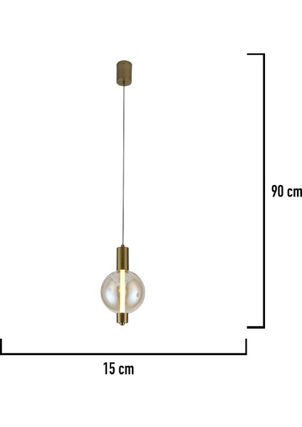 Mira Tekli Bal Camlı 4 Watt Modern Salon LED Sarkıt Avize
