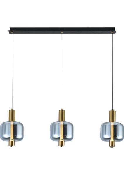 Mary Siyah 3'lü Sıralı Füme Camlı 9 Watt Modern Salon LED Sarkıt Avize fiyatları