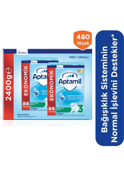 3 1200 Gr Mega Size İkili Paket Devam Sütü 9-12 Ay
