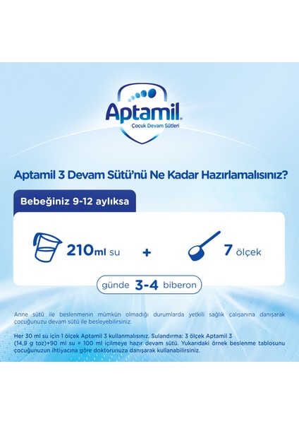 3 Devam Sütü 350 G 9-12 Ay Akıllı Kutu