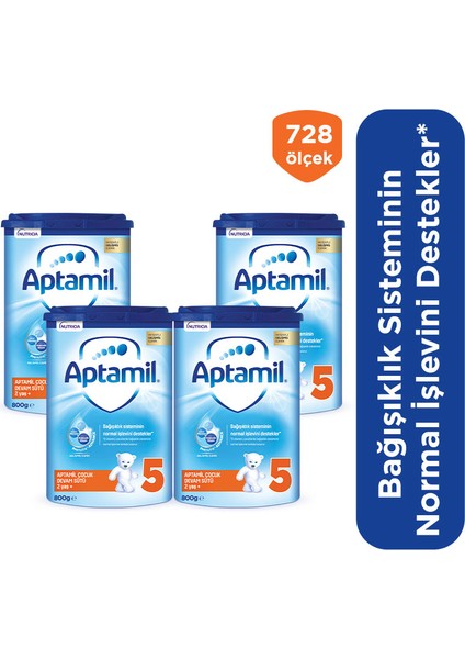 5 Çocuk Devam Sütü 800 Gr 2 Yaş+ Akıllı Kutu X 4 Adet