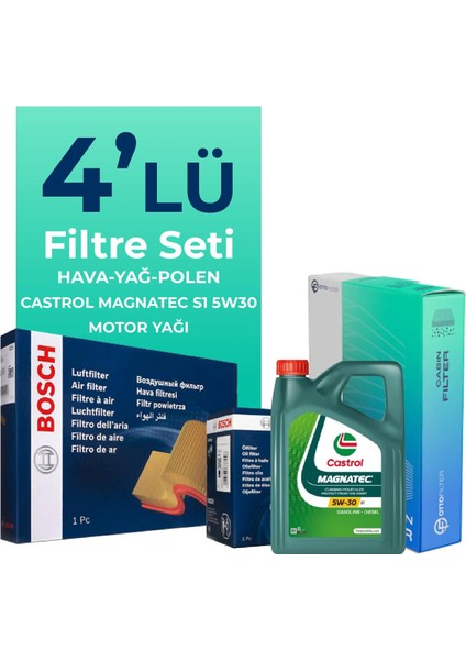 Opel Astra H 1.3 Dizel Filtre Bakım Seti Castrol Motor Yağlı (2005-2011) 4 Lü