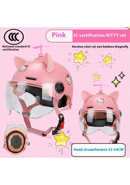 ZHOUHUAN3SHOP Çocuk Kask Kız Erkek Elektrikli Araba Sevimli Yaz Güvenlik Kask (Yurt Dışından)