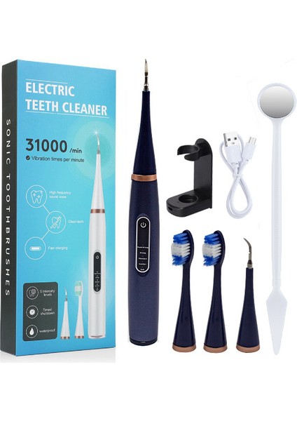 ZHOUHUAN3SHOP Ultrasonik Ölçekleyici Ev Ölçekleme Tartar Sökücü Elektrikli Diş Fırçası Ev Güzellik Diş Aleti 3'ü 1 Arada (Yurt Dışından)