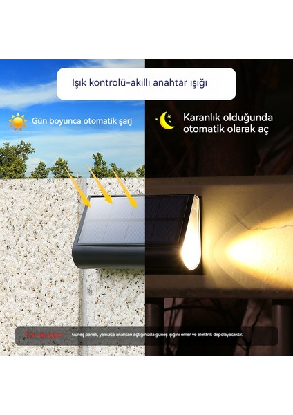 Shiquan Açık Güneş Bağlantı Tablası Aydınlatma Lambası Merdiven Lambası Bahçe Lambası Sıcak Işık Tek Paket (Yurt Dışından)