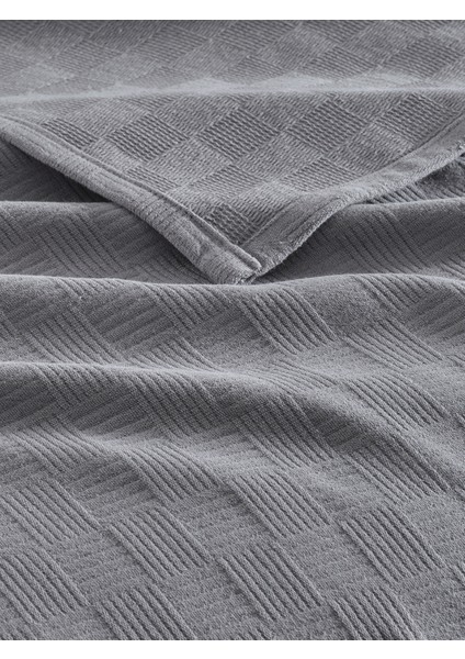 Pike Çift Kişilik %100 Pamuk Küçük Dama Desenli Yatak Örtüsü Otel Tipi Lüx Pike Takımı Beyaz