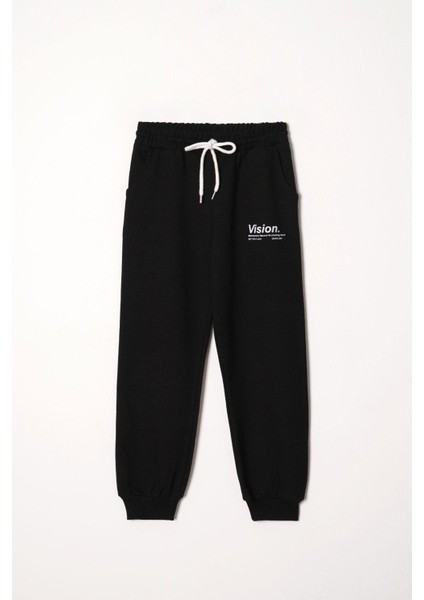 Vision Baskılı Erkek Çocuk Siyah Renk Eşofman Takım fırsatları