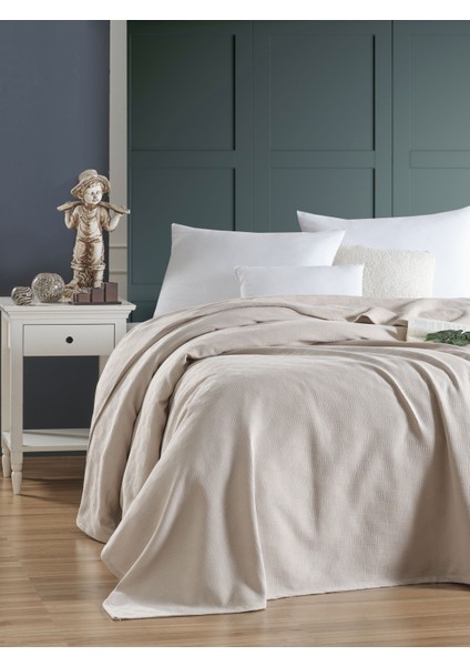 Pike Çift Kişilik %100 Pamuk Küçük Dama Desenli Yatak Örtüsü Otel Tipi Lüx Pike Takımı Beyaz fiyatları