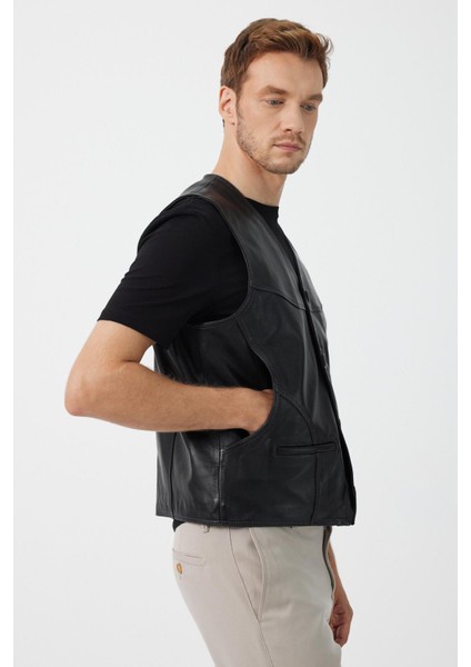 Alcide Siyah Deri Yelek fırsatları