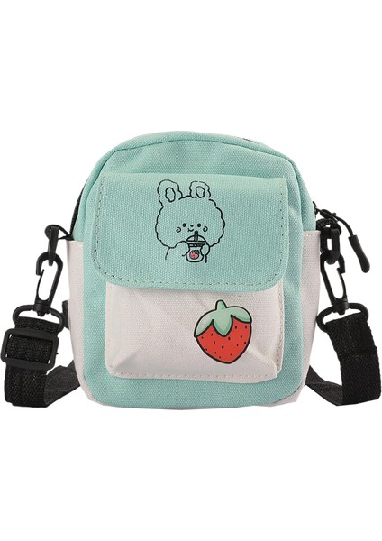 Kanvas Küçük Çanta Kadın Yaz Yeni Kore Japon Sevimli Tek Omuz Crossbody Çanta Kore Ins Kız Basit Öğrenci (Yurt Dışından)