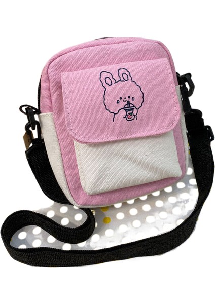 Kanvas Küçük Çanta Kadın Yaz Yeni Kore Japon Sevimli Tek Omuz Crossbody Çanta Kore Ins Kız Basit Öğrenci (Yurt Dışından)