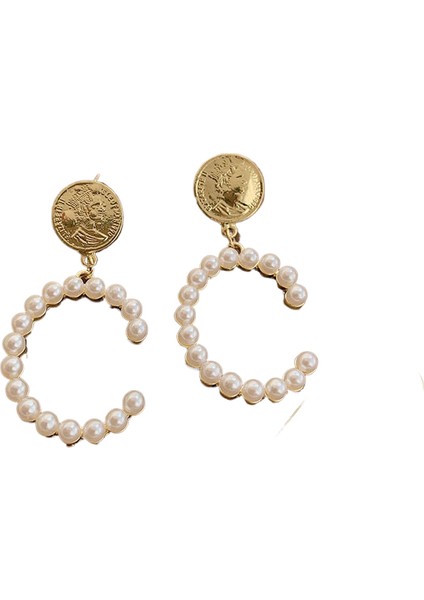 Kore Tarzı Kamelya Tarzı Delinmemiş Küpe Inci Çiçek Dama Tahtası Elmas Küpe Kadınlar Için (Yurt Dışından)