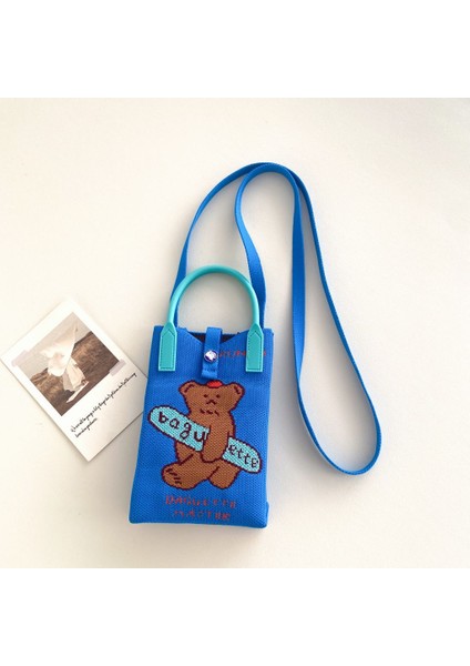 Örme Cep Telefonu Çantası Niş Tasarım Karikatür Iyi Şanslar ve Servet Mini Cep Telefonu Çantası Çok Yönlü Kedi Örme Crossbody Çanta (Yurt Dışından)