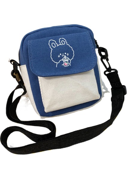 Kanvas Küçük Çanta Kadın Yaz Yeni Kore Japon Sevimli Tek Omuz Crossbody Çanta Kore Ins Kız Basit Öğrenci (Yurt Dışından)