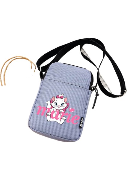 Kedi Bayan Omuz Çantası Crossbody Çanta Tuval Küçük Omuz Cep Telefonu Çantası Öğrenci Çanta (Yurt Dışından)