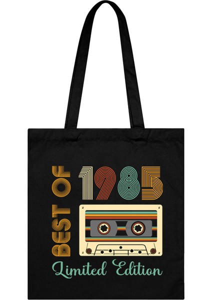 Kadın 1984 Sınırlı Üretim Omuz Çantası Vintage Radyo Kanvas Tote Çanta Erkek Doğum Günü Yıl Alışveriş Çantası 1980-1989 Kadın Tote Çanta (Yurt Dışından)