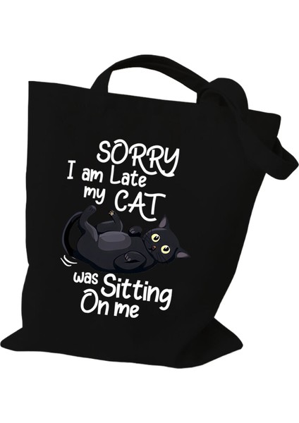 Kadın Tote Çanta Bu Güzel Ben Ince Baskı Kanvas Alışveriş Çantası Karikatür Harajuku Kedi Kadın Işe Gidiş-Dönüş Çantası Tote Çanta (Yurt Dışından)