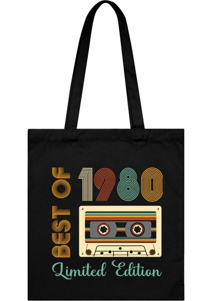 Kadın 1984 Sınırlı Üretim Omuz Çantası Vintage Radyo Kanvas Tote Çanta Erkek Doğum Günü Yıl Alışveriş Çantası 1980-1989 Kadın Tote Çanta (Yurt Dışından) modelleri
