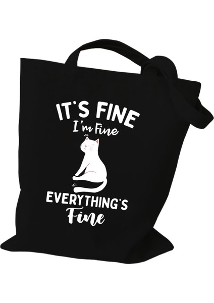 Kadın Tote Çanta Bu Güzel Ben Ince Baskı Kanvas Alışveriş Çantası Karikatür Harajuku Kedi Kadın Işe Gidiş-Dönüş Çantası Tote Çanta (Yurt Dışından)