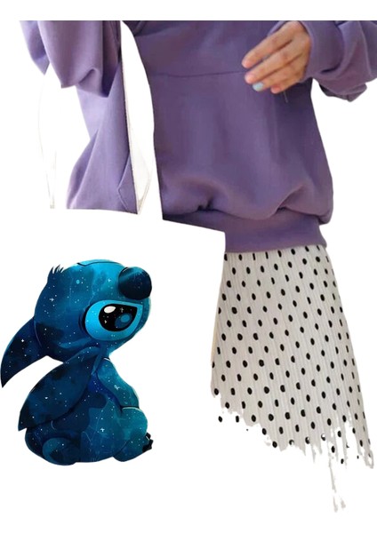 Y2K Disney Dikişli Tote Shopper Kanvas Çanta Eko Lilo ve Dikiş Alışveriş Çantası Kadın Tote Harajuku Kadın (Yurt Dışından)