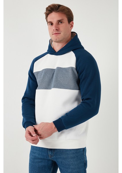 Pamuklu Regular Fit Renk Bloklu Kapüşonlu Sweat Erkek Sweat 5905771
