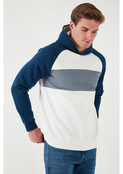 Pamuklu Regular Fit Renk Bloklu Kapüşonlu Sweat Erkek Sweat 5905771