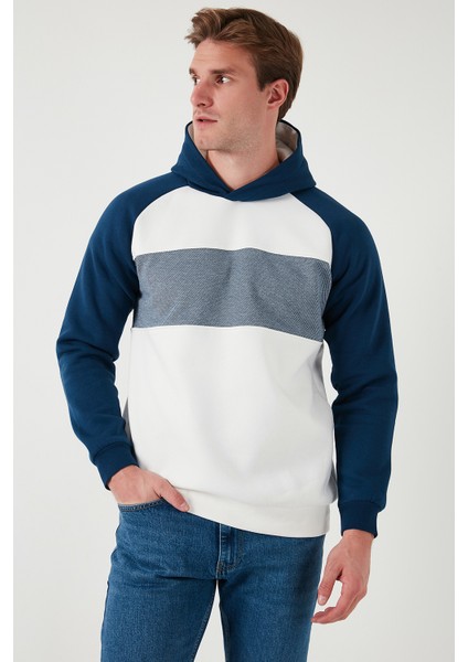 Pamuklu Regular Fit Renk Bloklu Kapüşonlu Sweat Erkek Sweat 5905771