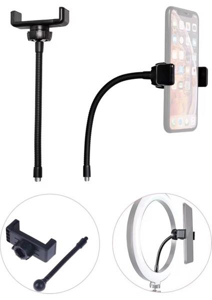 Ring Light Çekim Işığı Telefon Tutma Aparatı 360° Dönebilen Telefon Tutucu Aparat
