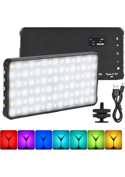 135 Ledli Rgb Mini Mobil LED Işık 4000 Mah Taşınabilir Fotoğraf Video Kamera Youtube Tiktok Anbians LED Dolgu Işığı