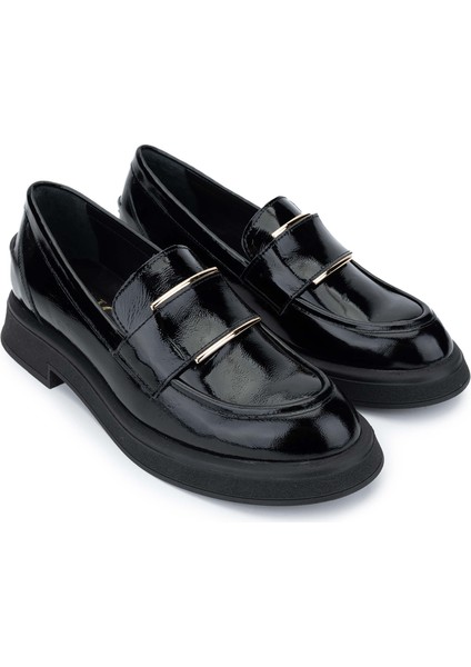 Kadın Deri Siyah Rugan Loafer Ayakkabı 1066 2305 Bn Ayk SK24-25 Sıyah Krsk Rgn fiyatları