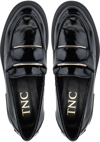 Kadın Deri Siyah Rugan Loafer Ayakkabı 1066 2305 Bn Ayk SK24-25 Sıyah Krsk Rgn indirimleri