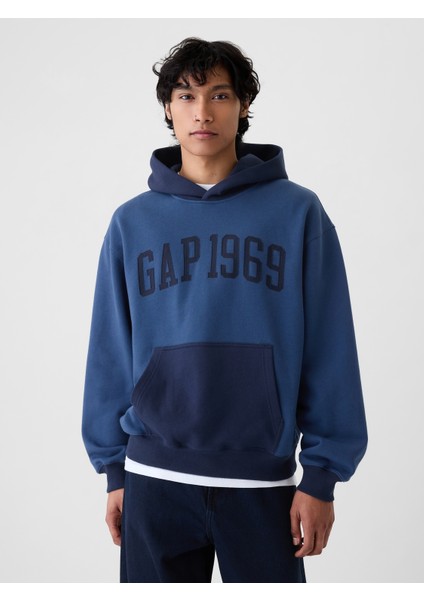 Erkek Koyu Mavi Gap Logo 1969 Colorblock Sweatshirt