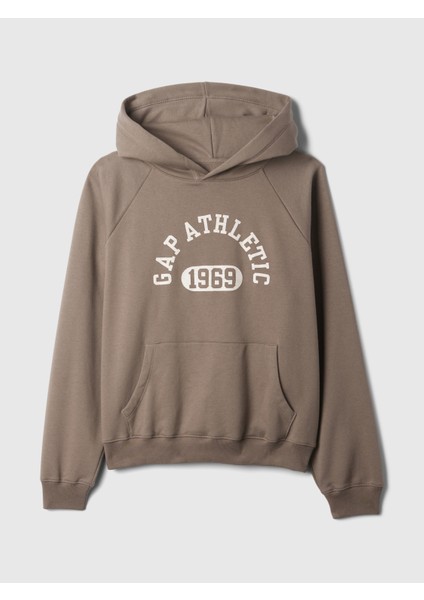 Kadın Kahverengi Gap Logo Vintage Soft Kapüşonlu Sweatshirt