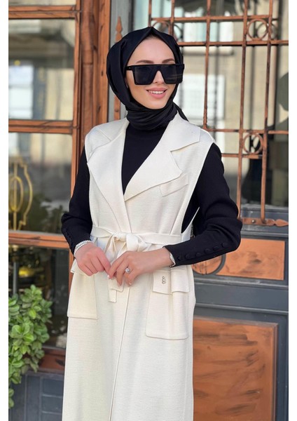 Triko Yelek T25K-1012 Ekru modelleri