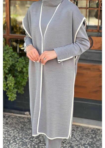 Triko Yelek T25K-1009 Gri modelleri