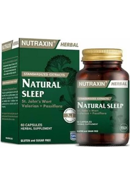 Natural Sleep Sarı Kantaron - Kediotu İçeren Takviye Edici Gıda 60 Kapsül
