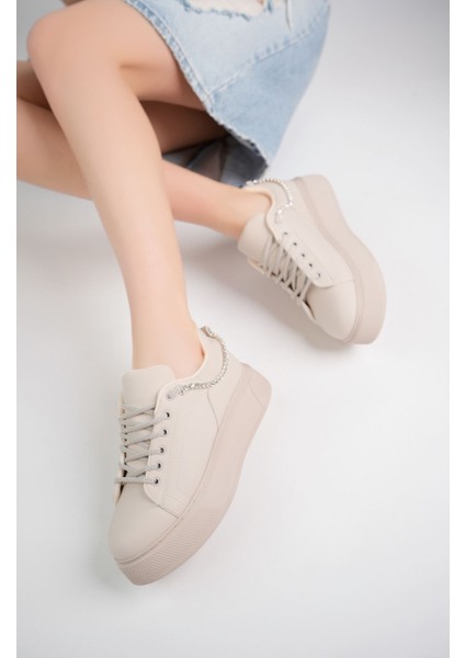 Dolgu Topuk Krem Kadın Ayakkabı fiyatları