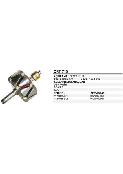 24V ALTERNATÖR ROTOR BOSCH TİPİ 55 A