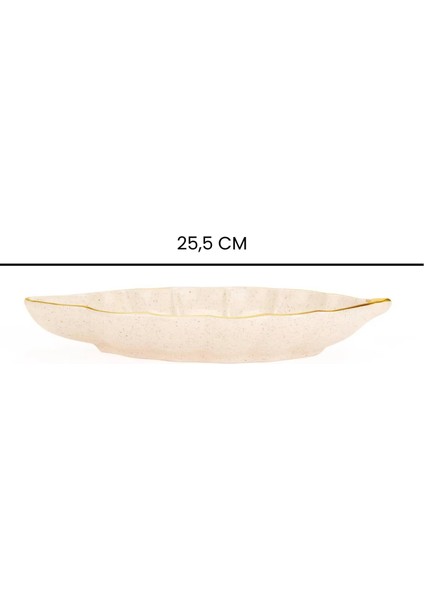 Seramik Yaprak Derin Sunum Tabağı - Krem - 25,5 cm indirimleri