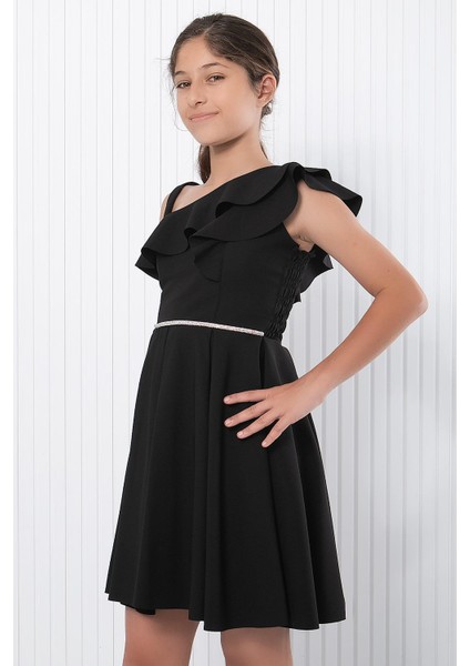 Taş Detaylı Abiye Siyah MDV342 modelleri