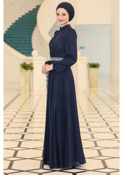Dila Abiye Lacivert SN44